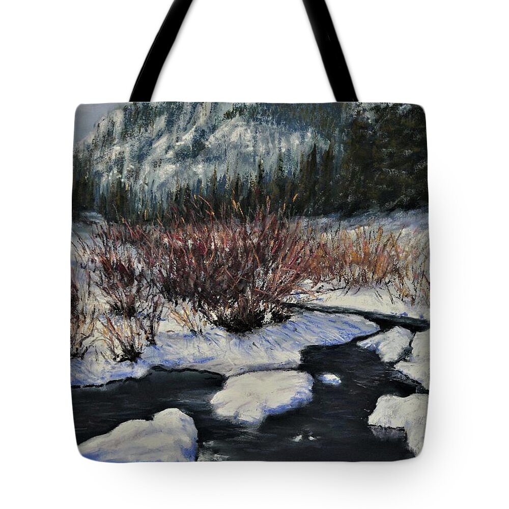 Mountain Landscape Tote Bag featuring the painting Serendipity by Lee Tisch Bialczak