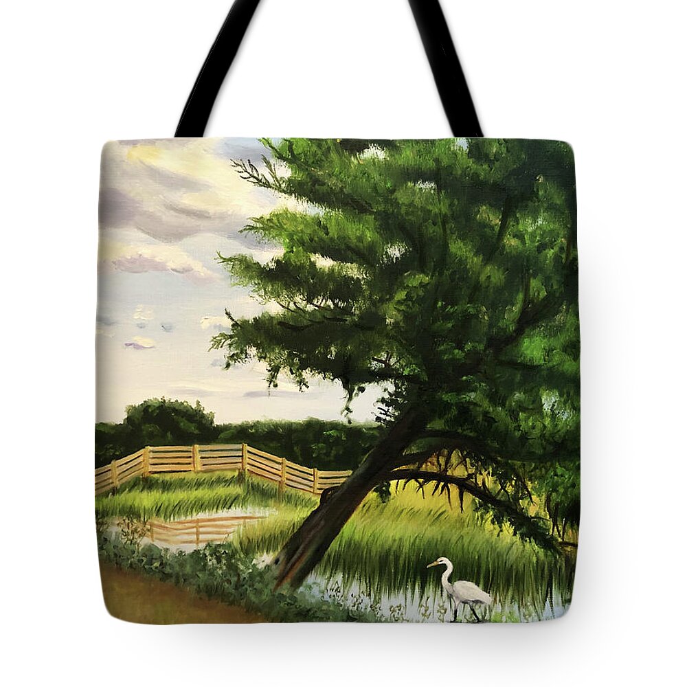 Coastal Tote Bag featuring the painting Serene Reflections by Jill Ciccone Pike