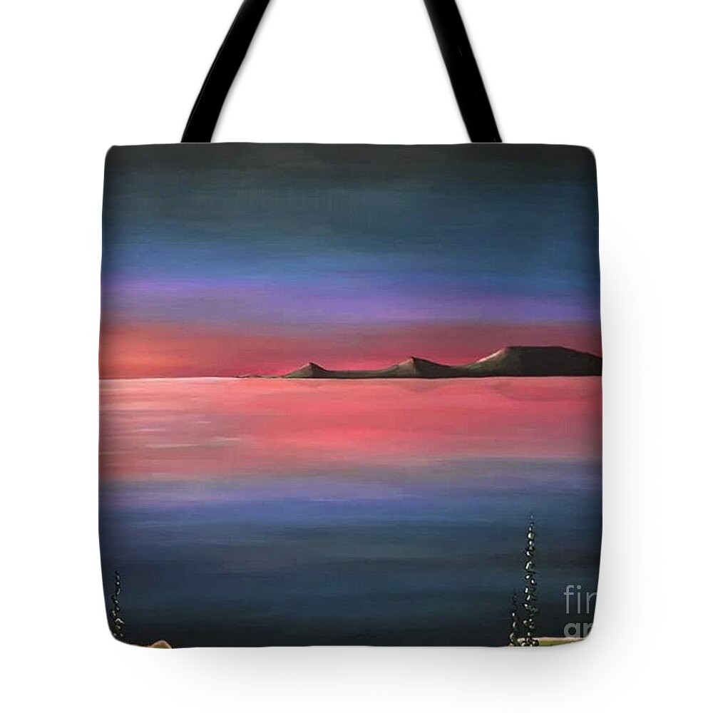 Lake Tote Bag featuring the painting Serenity by April Reilly