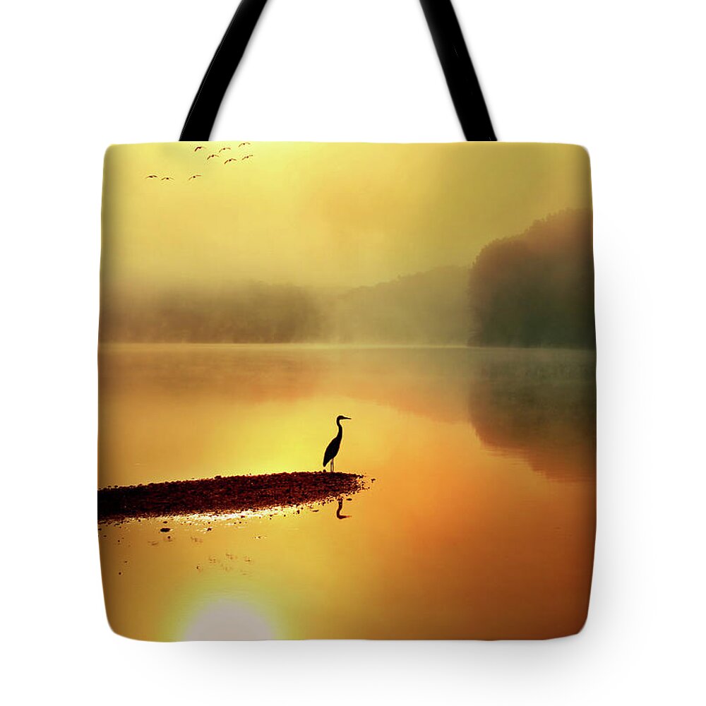 Blue Heron Tote Bag featuring the photograph Serenity Found by Rob Blair