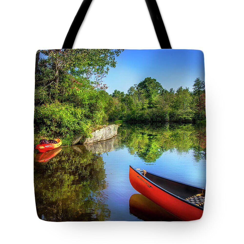Price Lake Tote Bag featuring the photograph Serenity On Price Lake by Shelia Hunt
