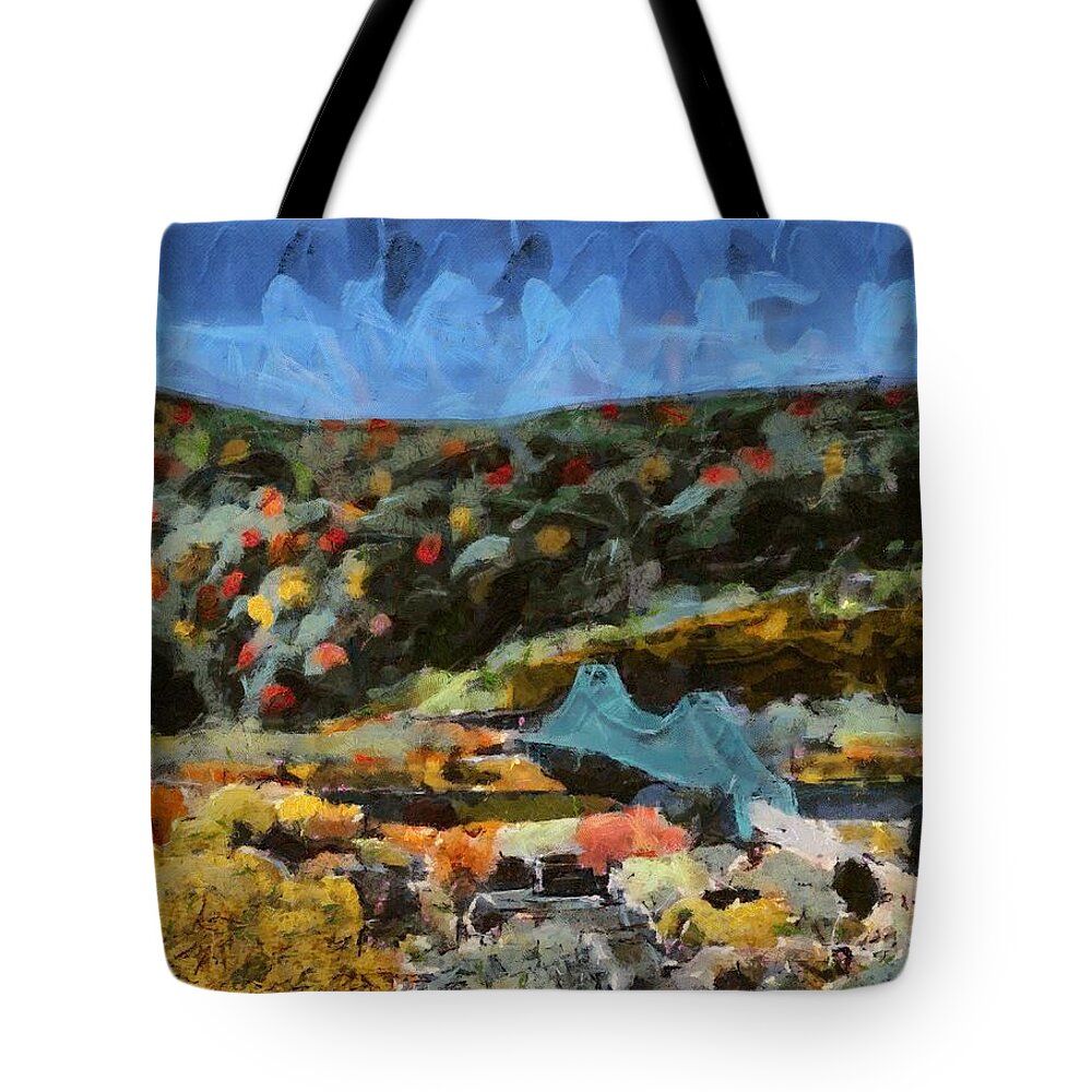 Sewickley Tote Bag featuring the mixed media Sewickley Valley by Christopher Reed