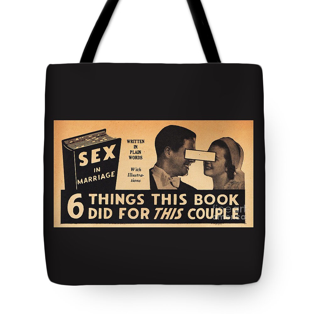 Vintage Tote Bag featuring the mixed media Sex In Marriage by Sally Edelstein