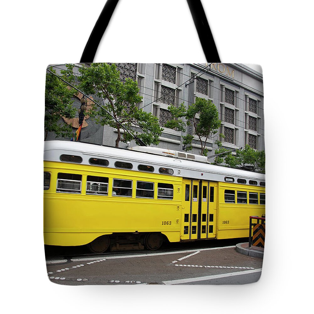 Old Tote Bag featuring the photograph SF MUNI old street car by Matthew Bamberg