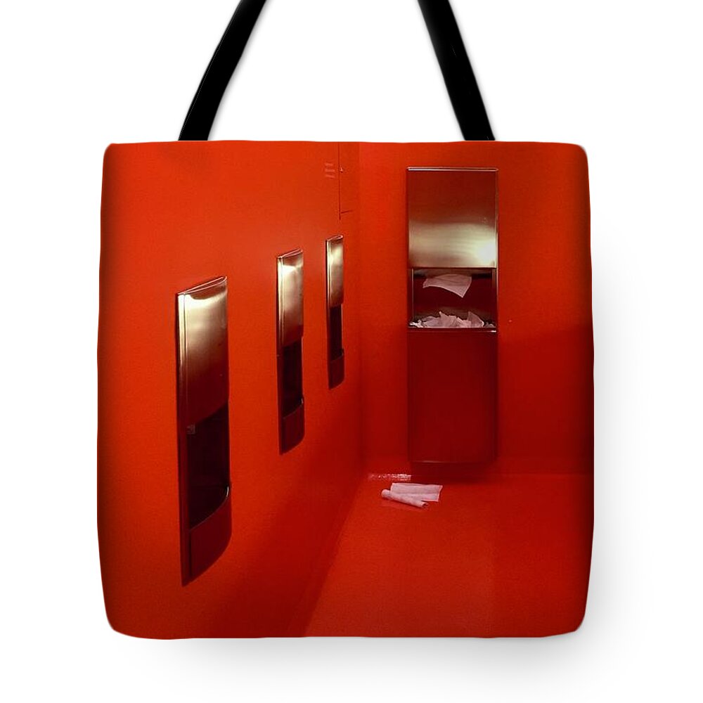 Sfmoma Tote Bag featuring the photograph SFMOMA Mens Room by J Doyne Miller