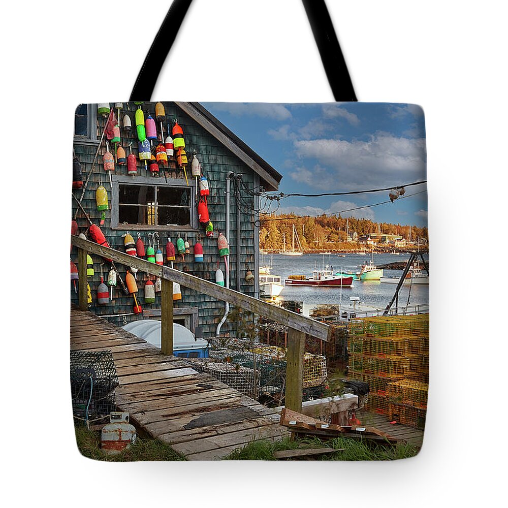 Maine Tote Bag featuring the photograph Shack in Bar Harbor by Jon Glaser