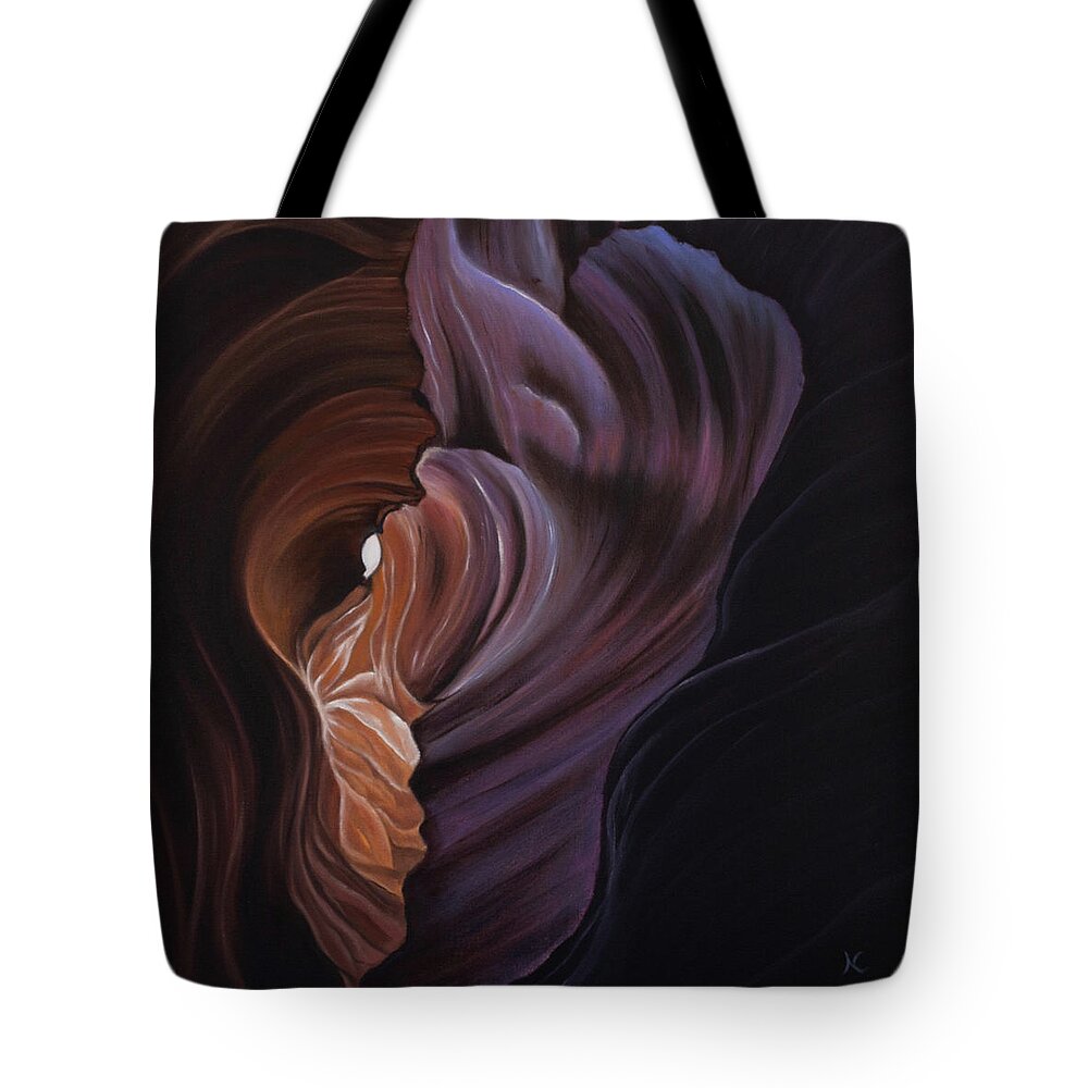 Sandstone Tote Bag featuring the painting Shades and Layers by Neslihan Ergul Colley