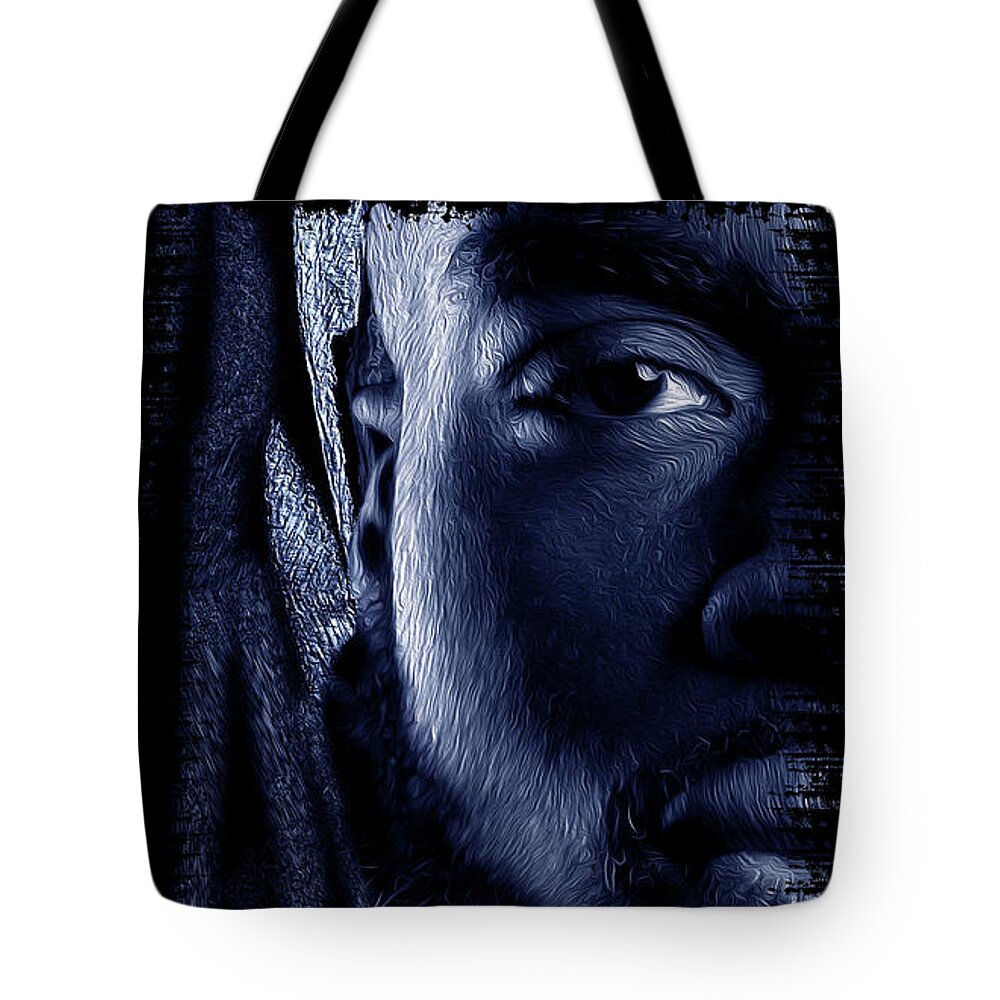 Shades Collection 2 Tote Bag featuring the digital art Shades of Black 1 by Aldane Wynter