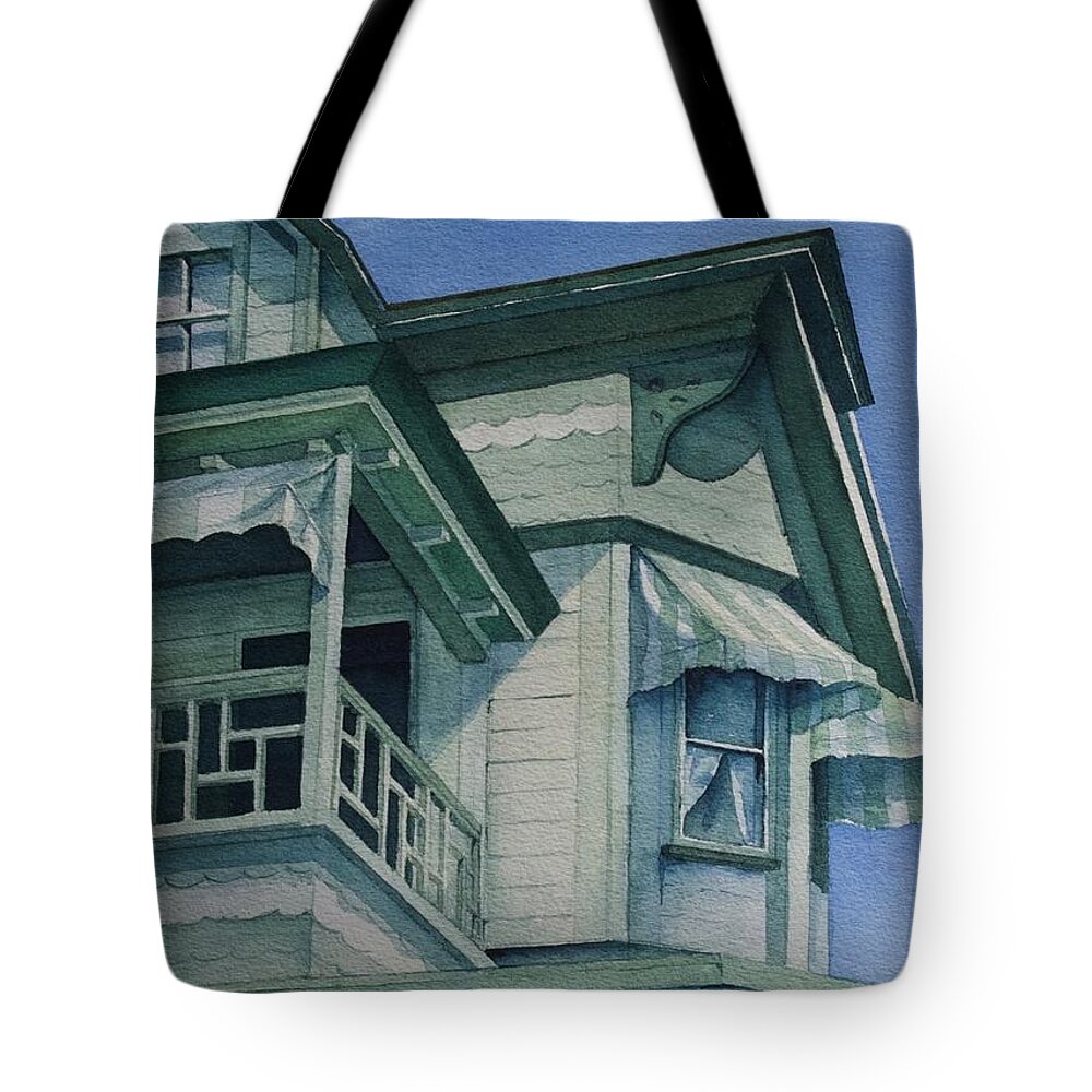 Cape May Tote Bag featuring the painting Shades of Green by Lael Rutherford