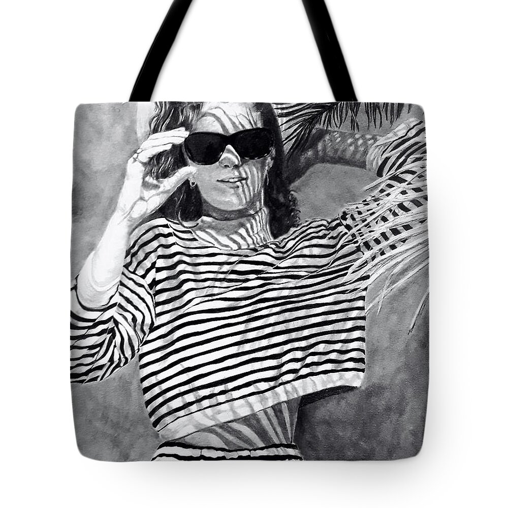Drawing Tote Bag featuring the drawing Shades of Summer by Terri Mills