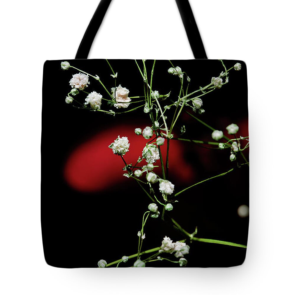 White Bouquet Filler Flowers Tote Bag featuring the photograph Shadow Dancer by Az Jackson