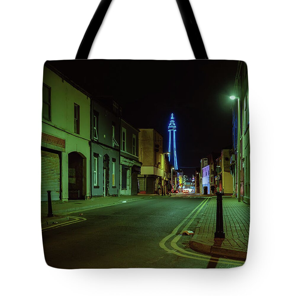 Blackpool Tote Bag featuring the photograph Shadow of the Tower by Nick Barkworth