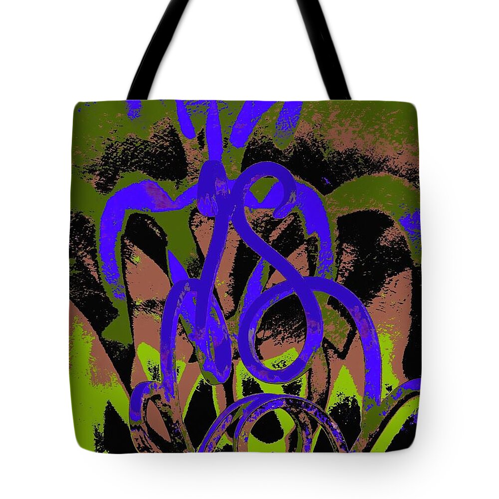 Abstract Tote Bag featuring the digital art Shadows by T Oliver