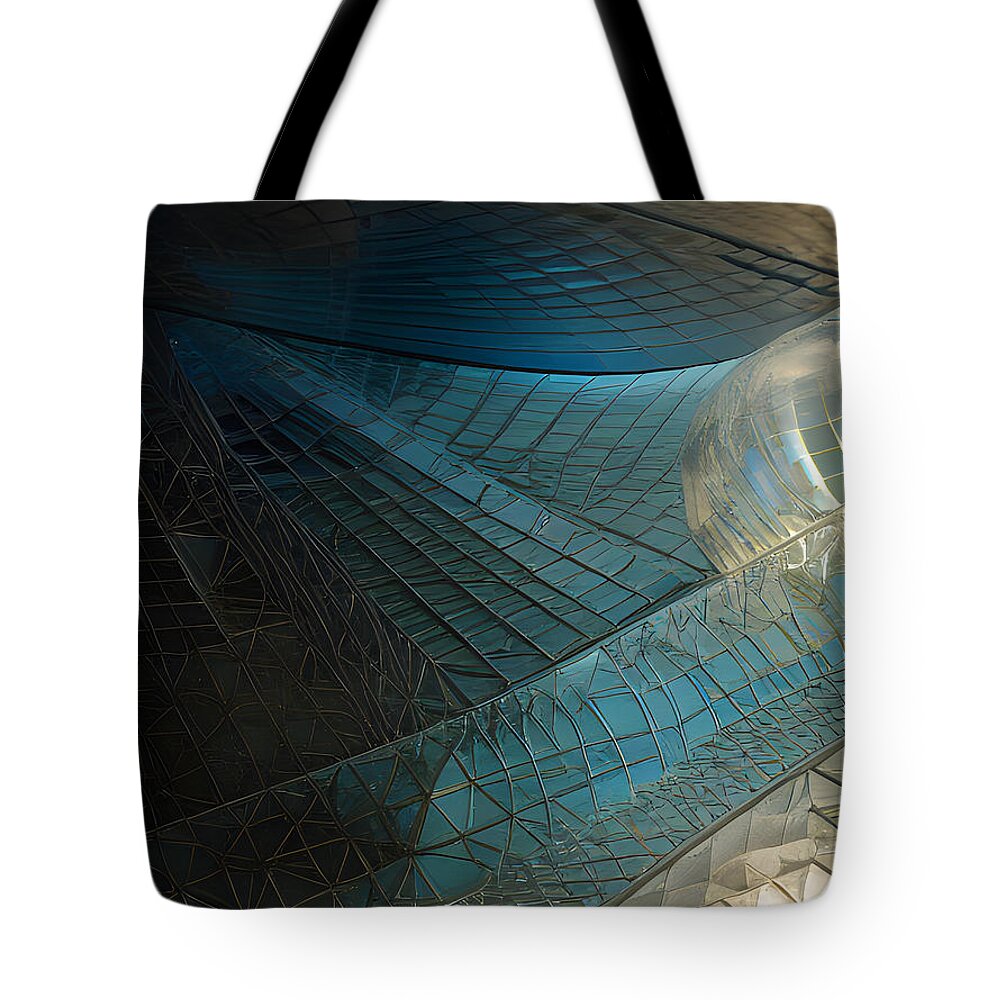 Abstract Tote Bag featuring the digital art Shadowsand Light by Bonnie Bruno