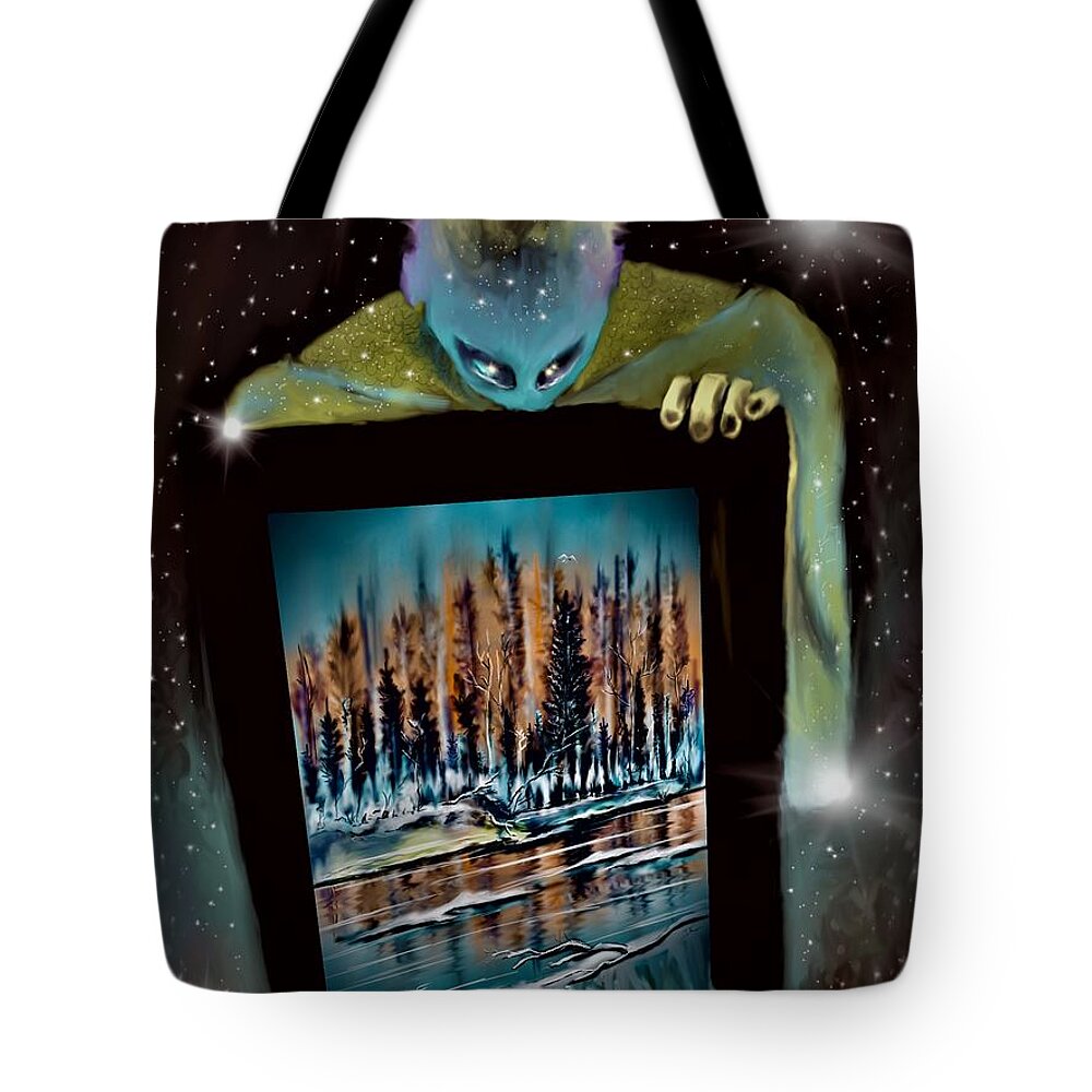 Water Tote Bag featuring the digital art Sharing the Water by Darren Cannell