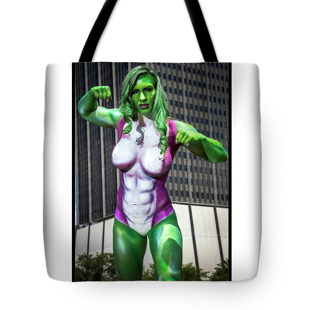 Cosplay Tote Bag featuring the photograph She-Hulk #2 by Christopher W Weeks