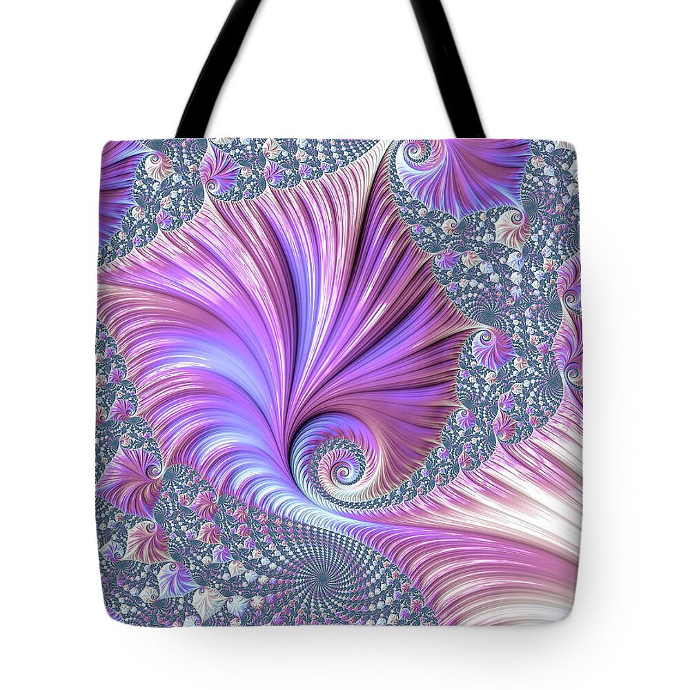 Opal Clamshell Tote Bag featuring the digital art She Shell by Susan Maxwell Schmidt