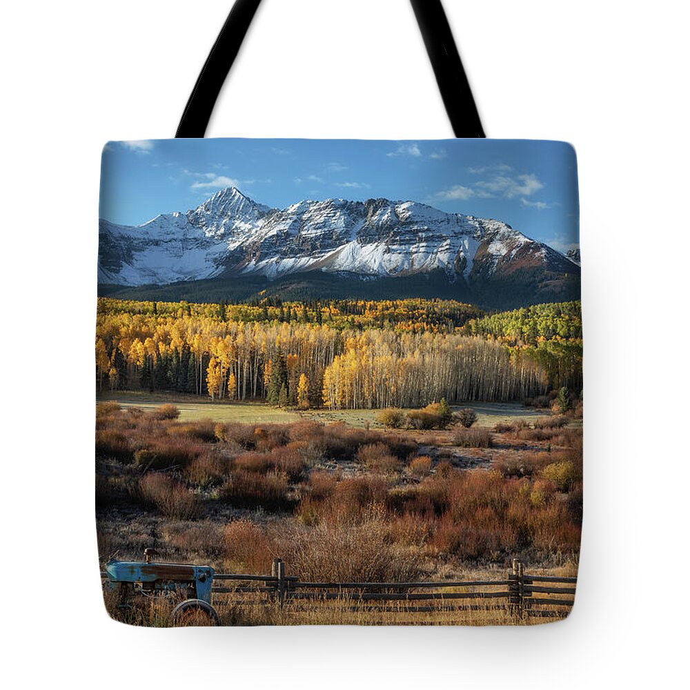 Aspen Tote Bag featuring the photograph She Thinks My Tractor's Sexy by Chuck Rasco Photography