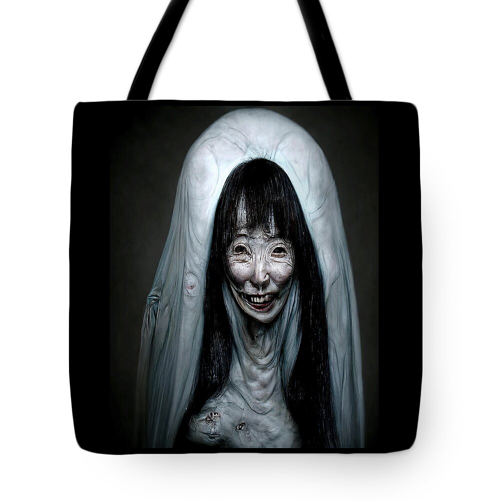 Horror Tote Bag featuring the digital art Nighttime Bride - Artwork by Ryan Nieves