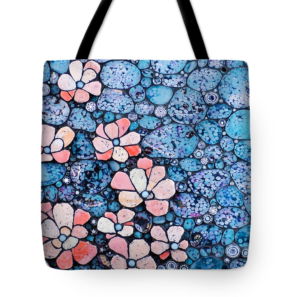 Flowers Tote Bag featuring the glass art Shell Flower by Cherie Bosela