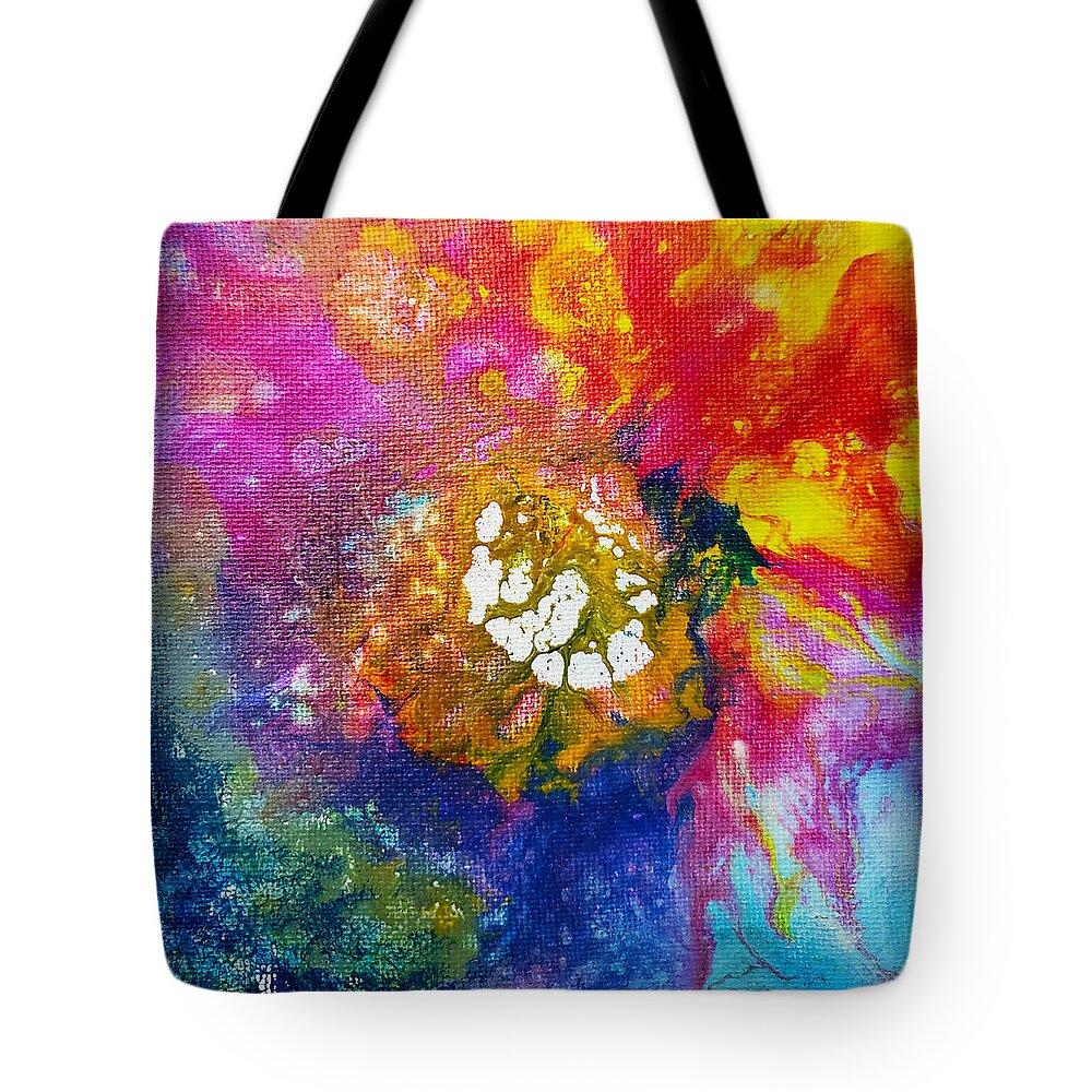 Abstract Tote Bag featuring the painting Shell-Shocked by Christine Bolden