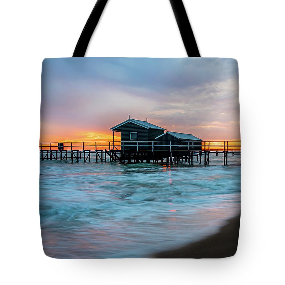 Shelley Beach Tote Bag featuring the photograph Shelley Beach Boat Jetty by Vicki Walsh