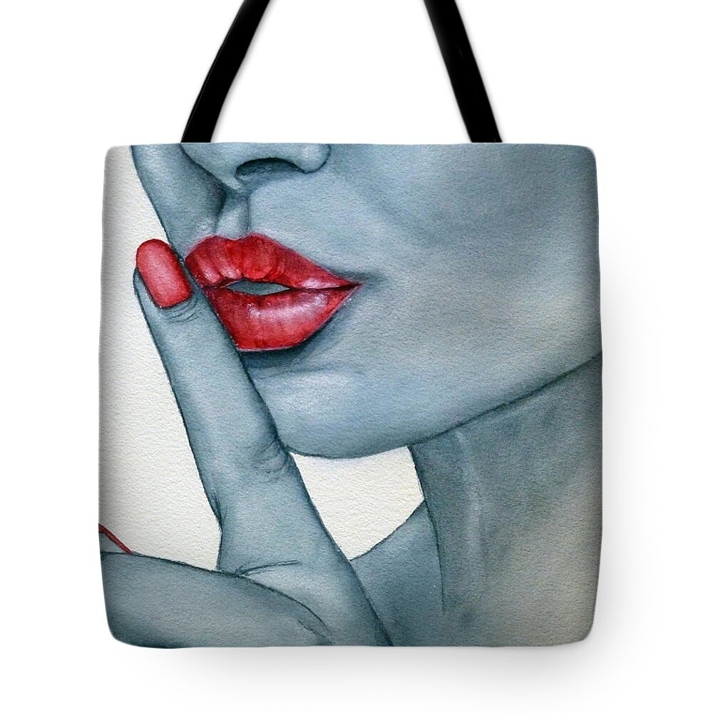 Shhh Tote Bag featuring the painting Shhh...whisper by Kelly Mills