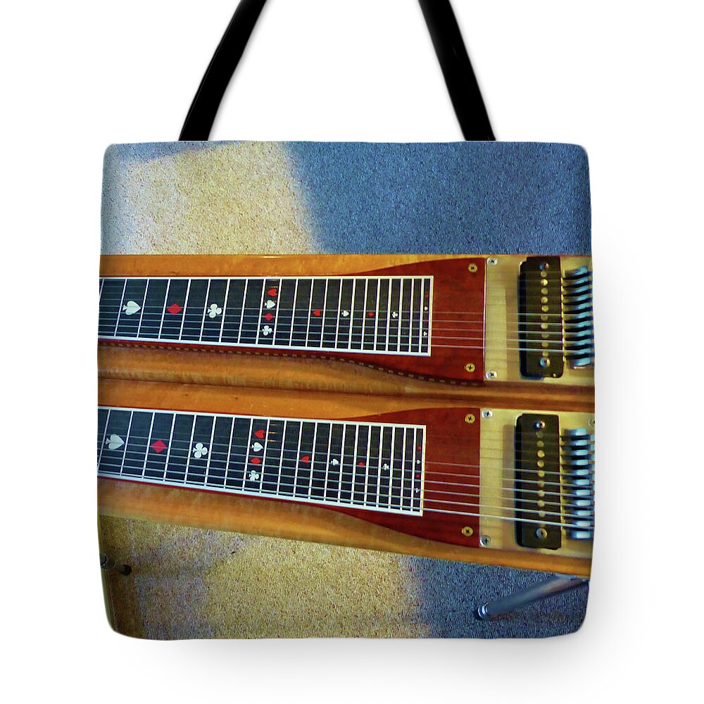 Professional Model Sho-bud Pedal Steel Guitar Tote Bag featuring the photograph Sho-Bud Square Format by Rosanne Licciardi