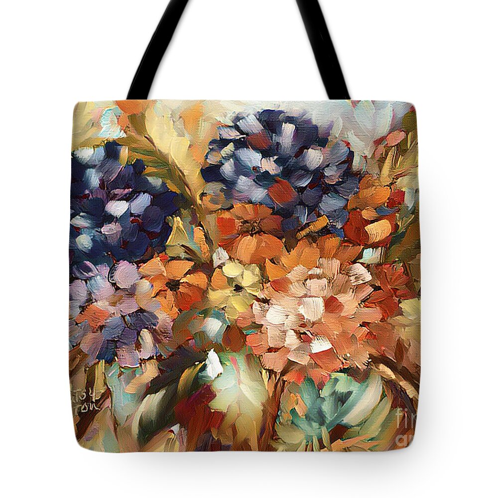 Hydrangeas Tote Bag featuring the painting Show Offs 2 by Patsy Walton
