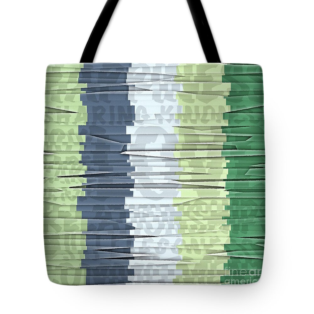 Graphic Design Tote Bag featuring the digital art Shredded Stripes by Phil Perkins