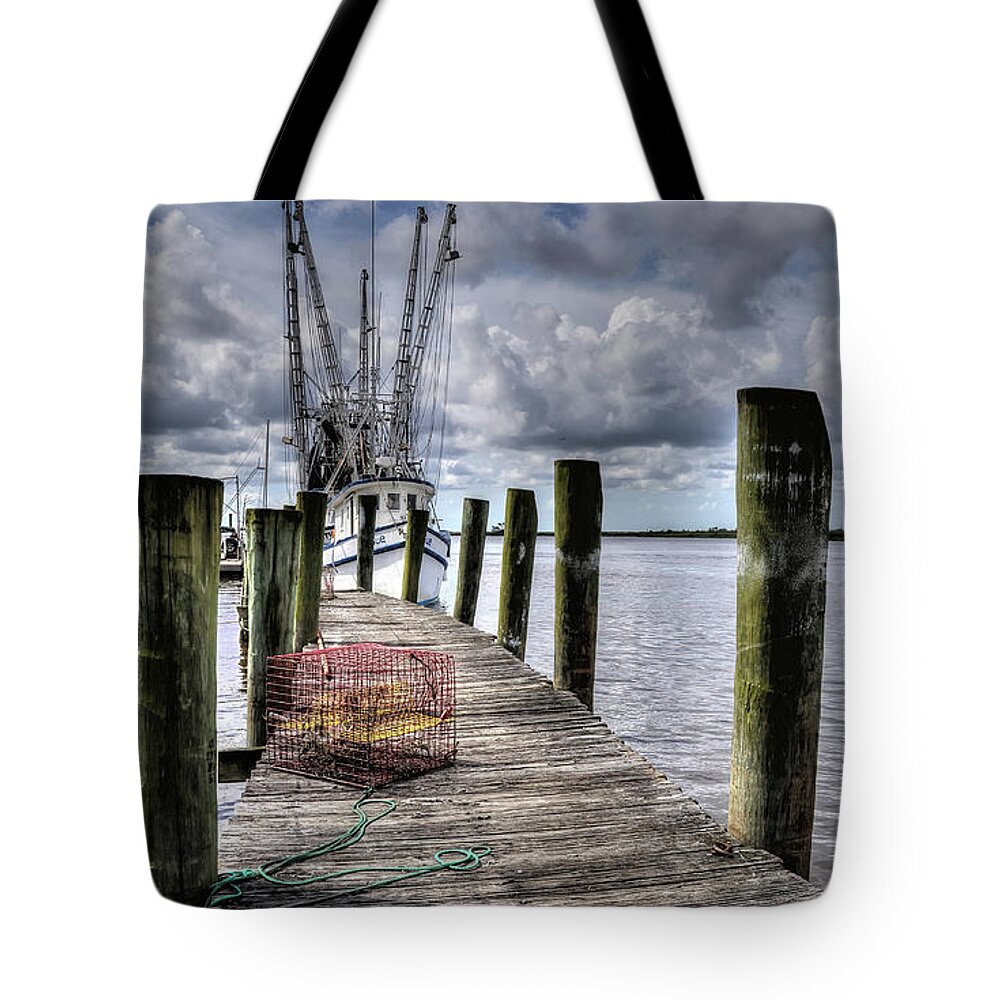 Nautical Tote Bag featuring the photograph Shrimping by Randall Dill