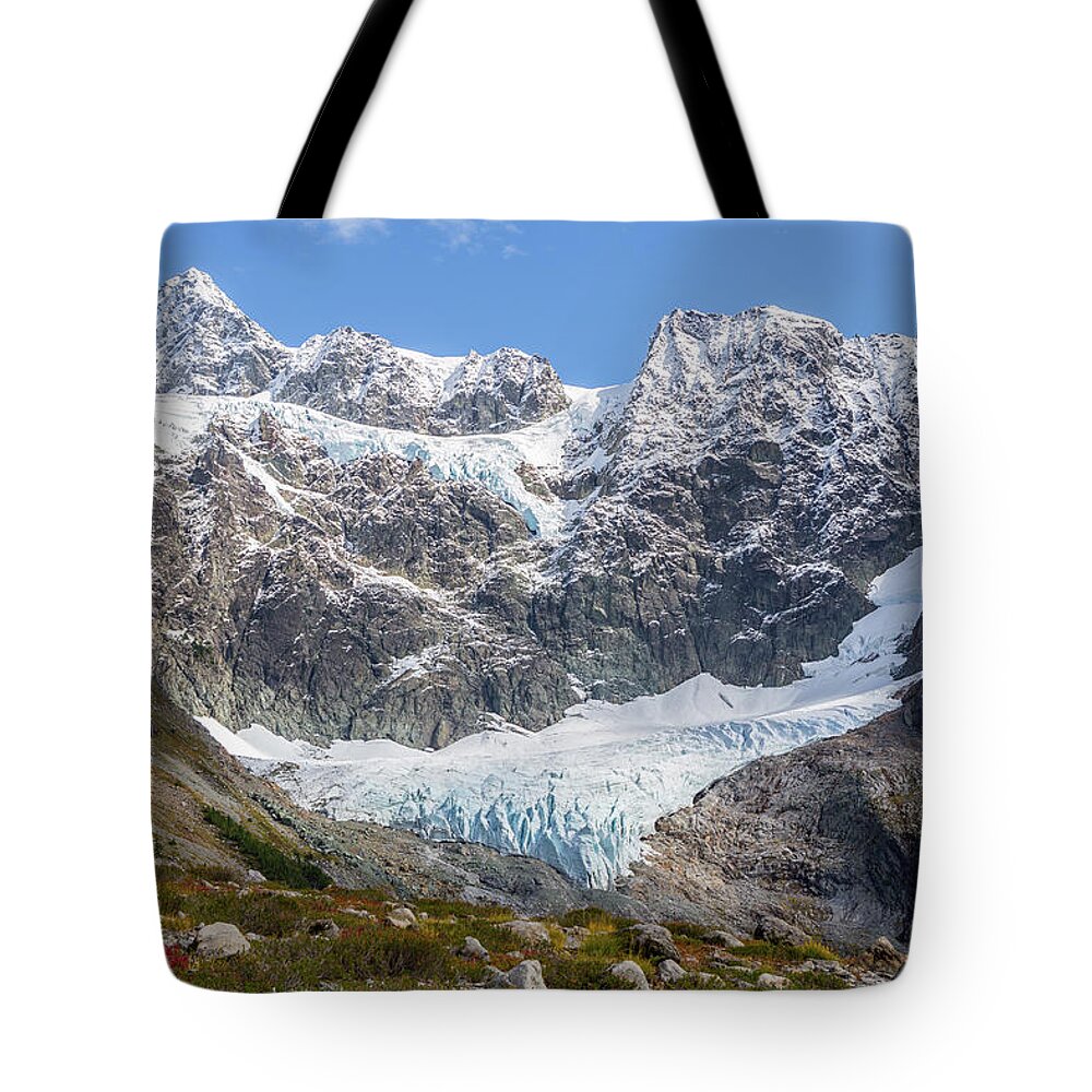 Mount Shuksan Tote Bag featuring the photograph Shuksan Glacier by Michael Rauwolf