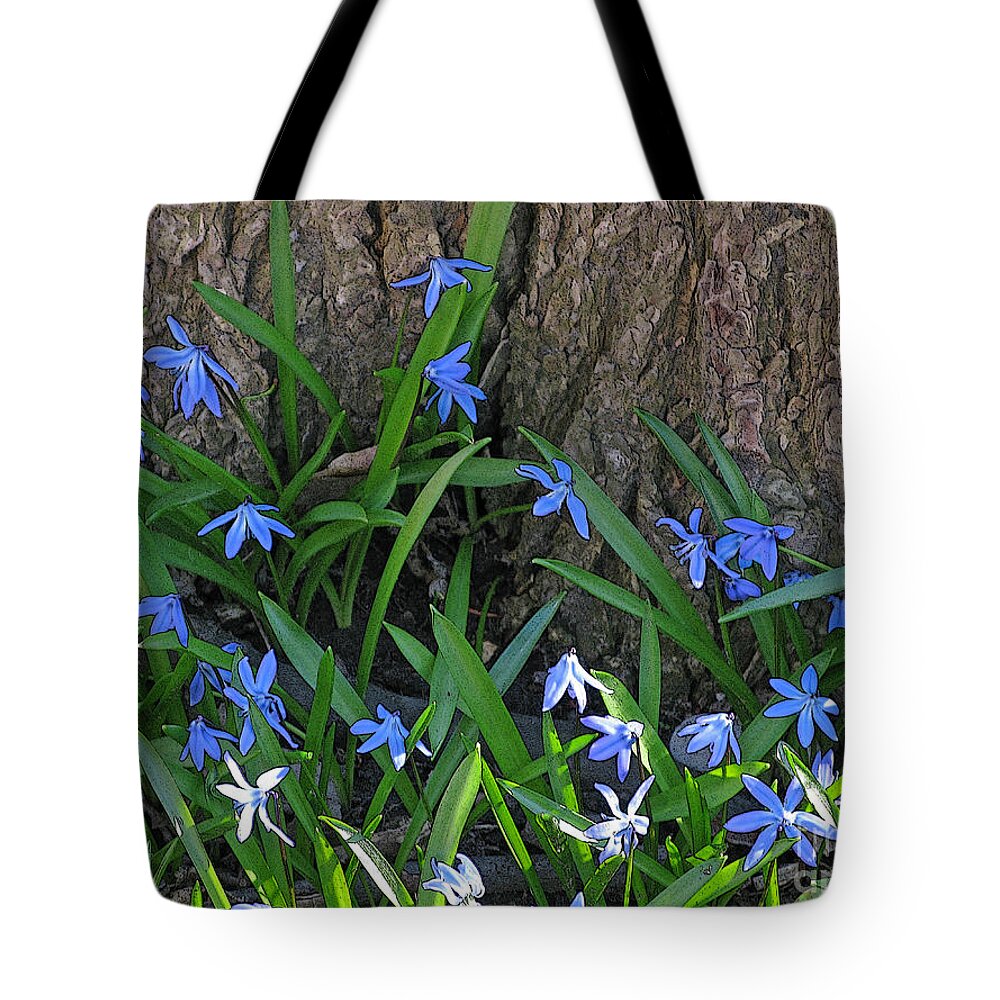 Wildflower Tote Bag featuring the photograph Siberian Squill by Ann Horn