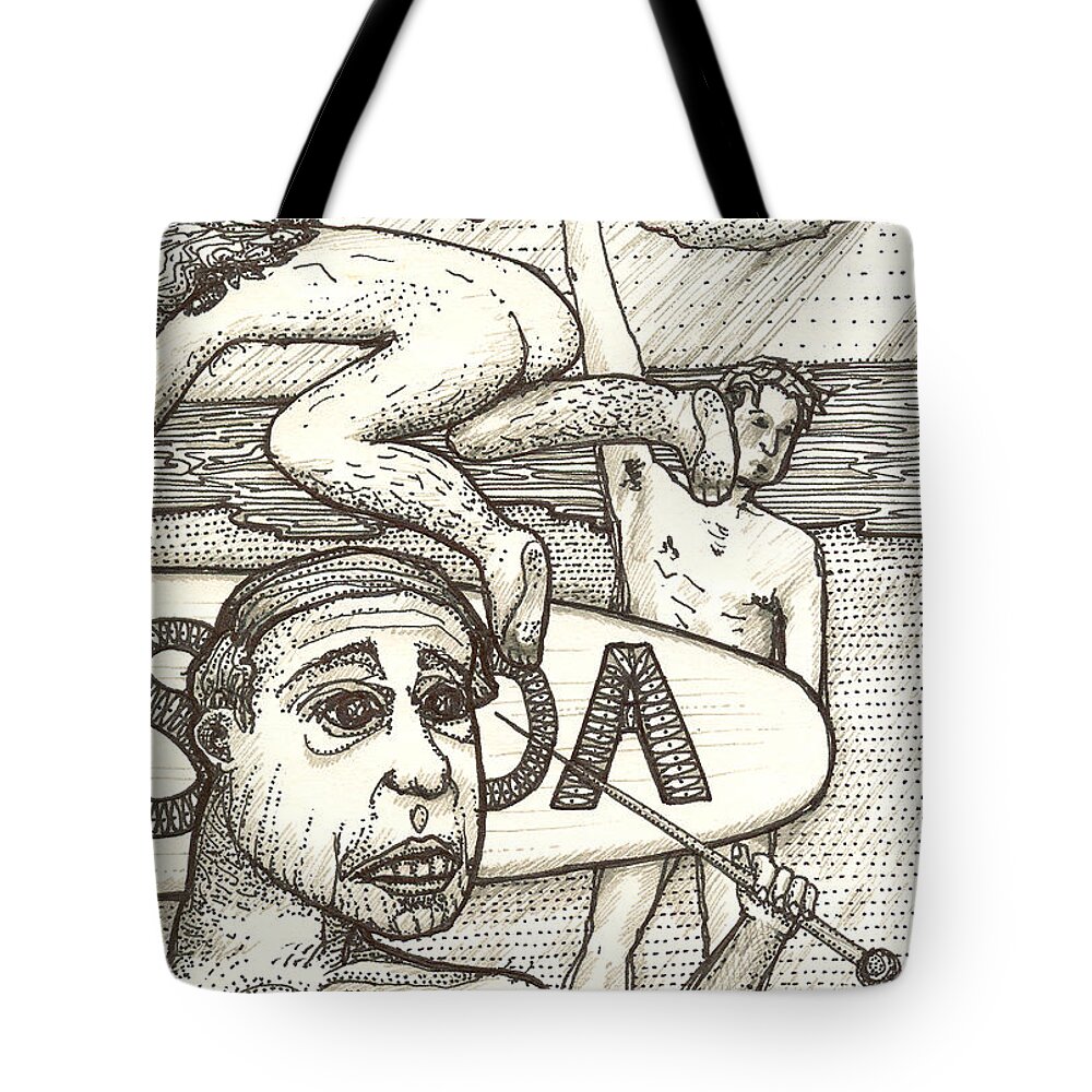 Aids Tote Bag featuring the drawing Sida by Matthew Lazure