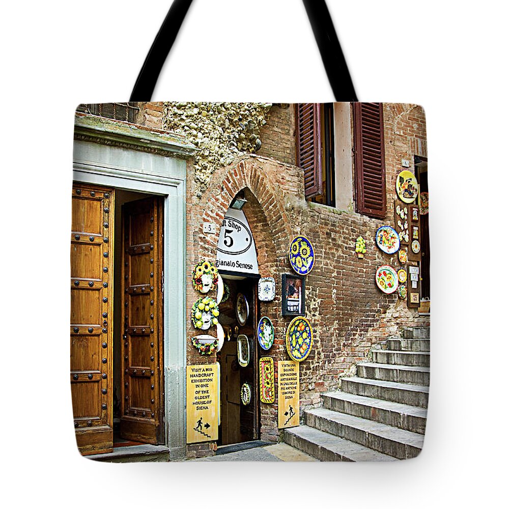 Siena Tote Bag featuring the photograph Siena Shopping by Jill Love