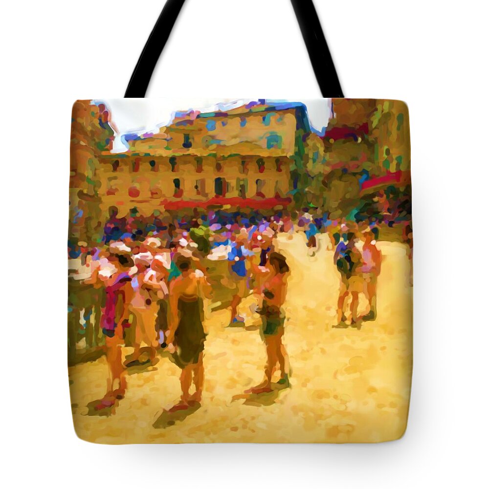 Sienna Tote Bag featuring the mixed media Sienna by Asbjorn Lonvig