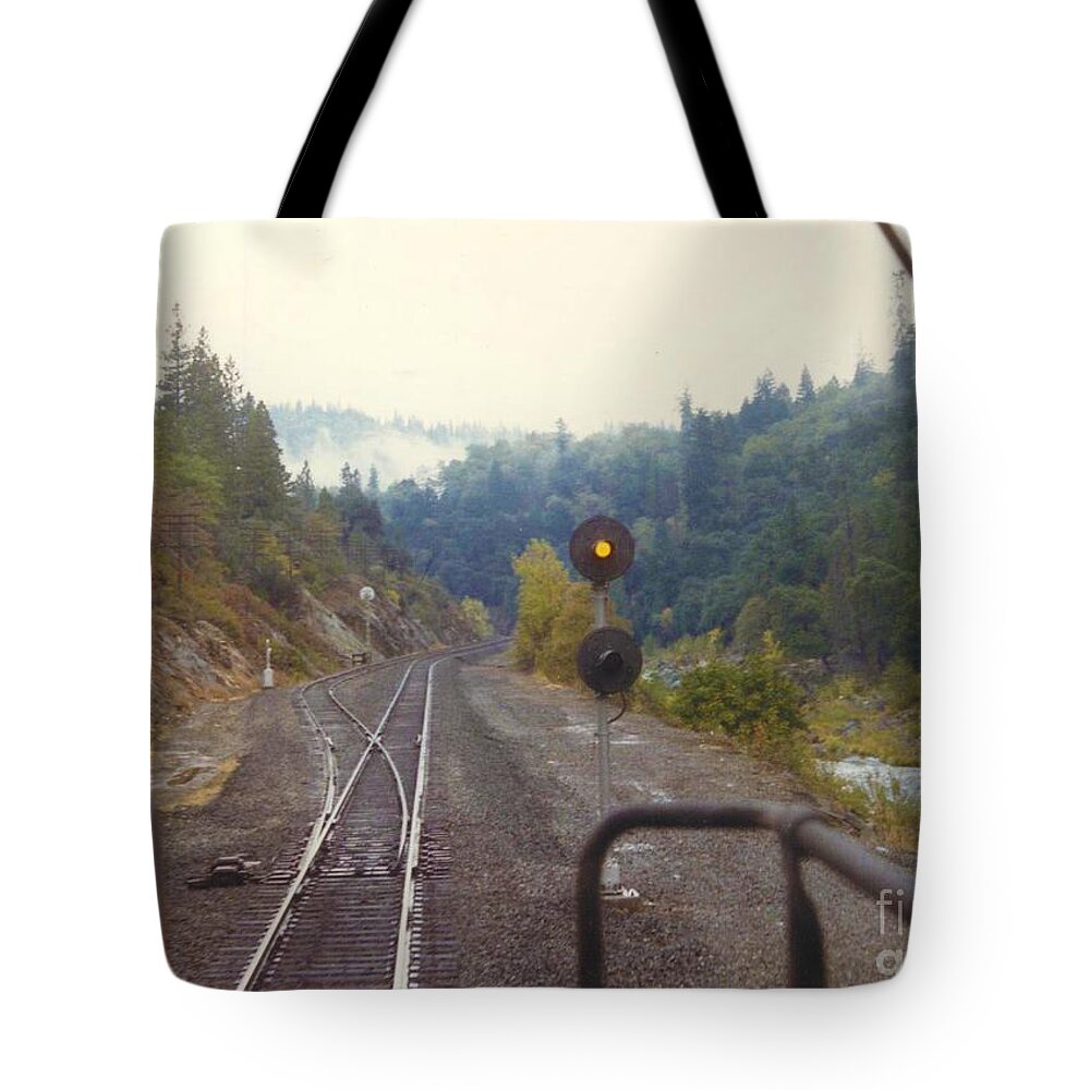 Train Tote Bag featuring the photograph VINTAGE RAILROAD - North Valley Line, Sacrament River by John and Sheri Cockrell