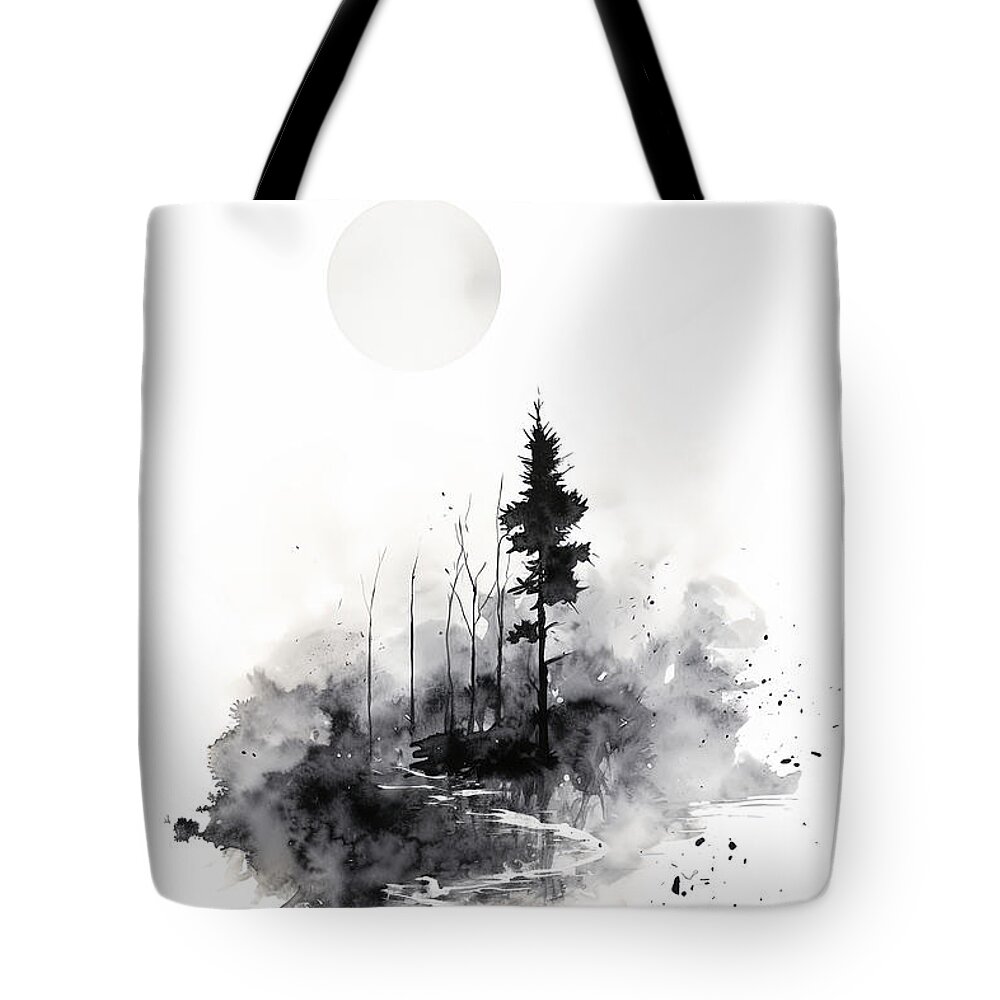 Nature Wabi Sabi Tote Bag featuring the painting Silence Speaks Volumes by Lourry Legarde