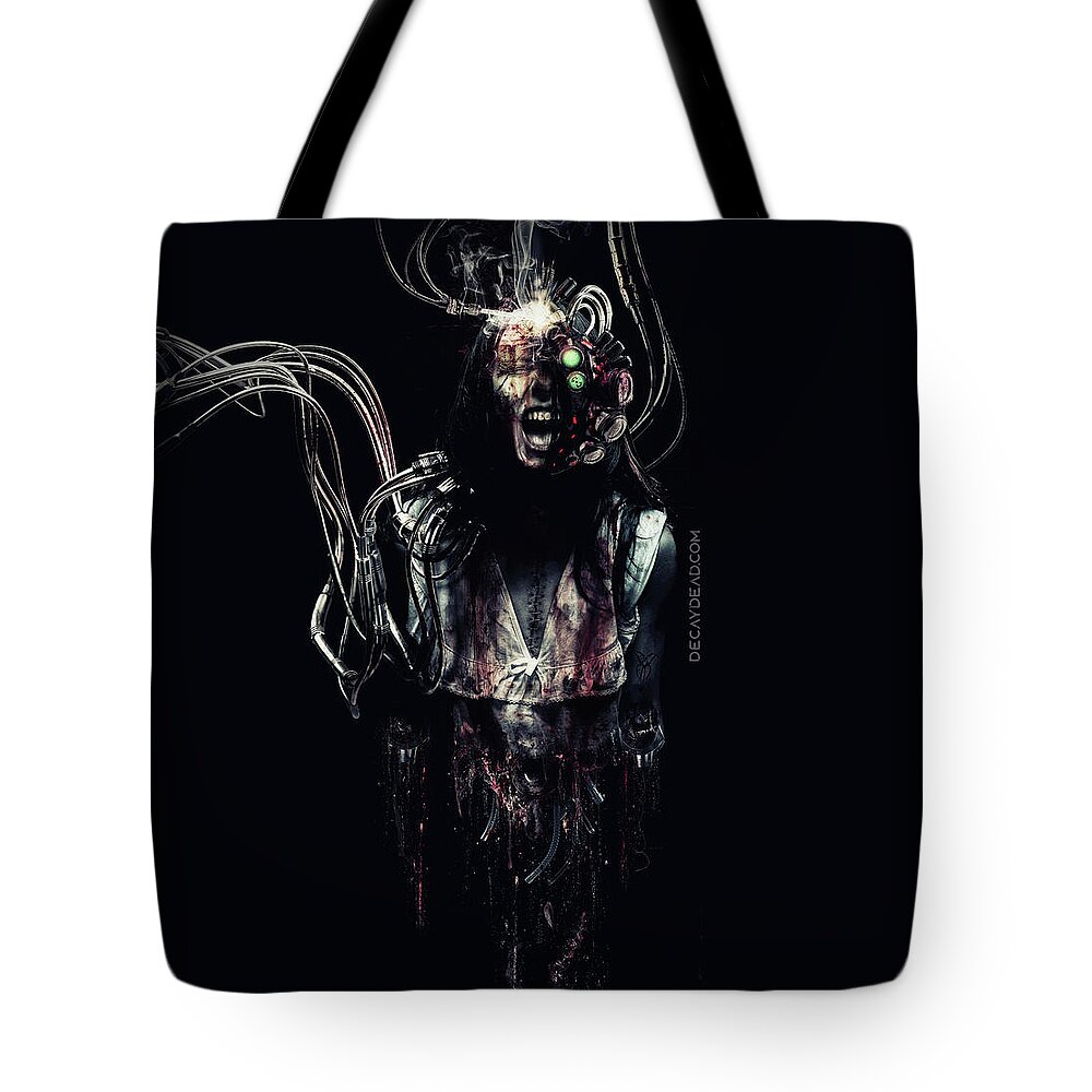 Decaydead Tote Bag featuring the digital art Silent Screams by Argus Dorian