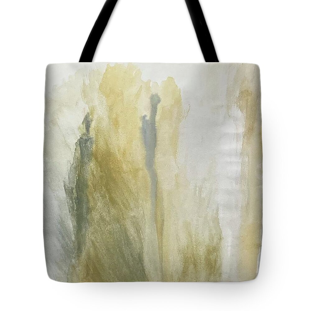 Figures Tote Bag featuring the painting Silhouettes II by David Euler