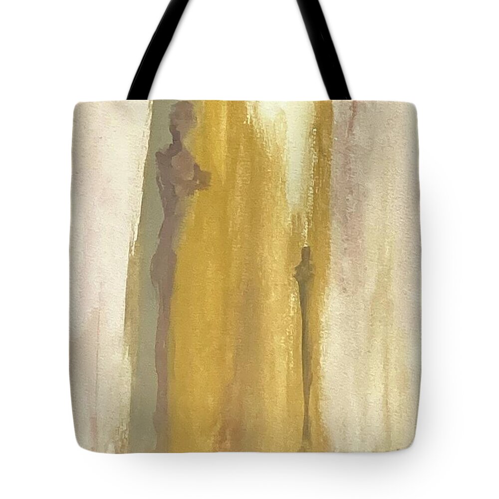 Figures Tote Bag featuring the painting Silhouettes III by David Euler