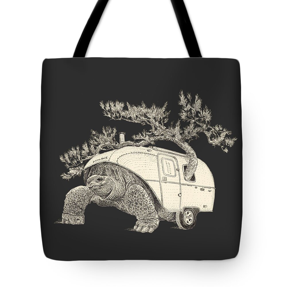 Tortoise Tote Bag featuring the digital art Silver Back by Jenny Armitage
