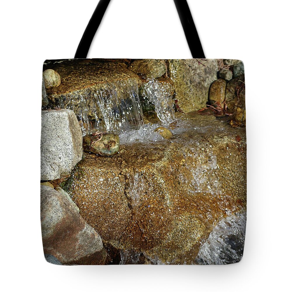 Waterfall Tote Bag featuring the photograph Simple Flow by D Lee