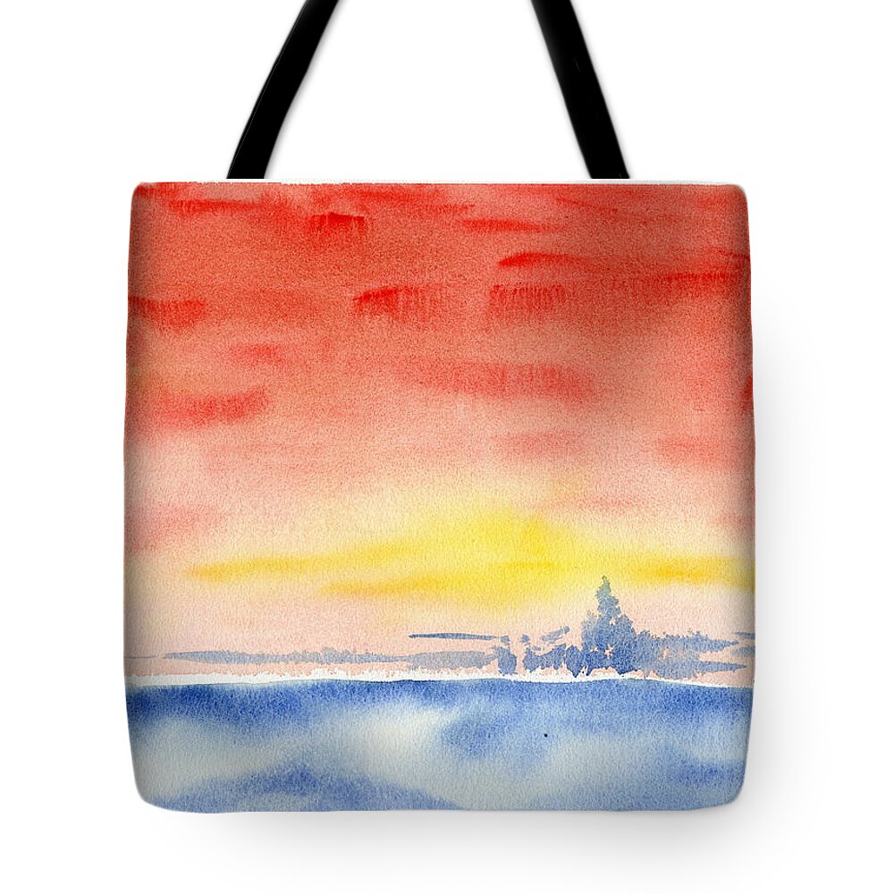 Clear Tote Bag featuring the painting Simple Sunrise by Tammy Nara