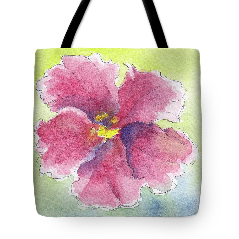 Hibiscus Tote Bag featuring the painting Simply Red by Anne Katzeff