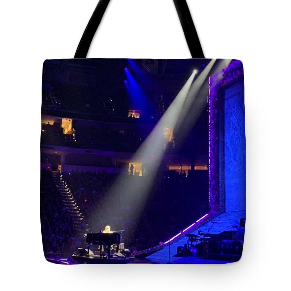 Elton Tote Bag featuring the photograph Sir Elton on Piano by Lee Darnell