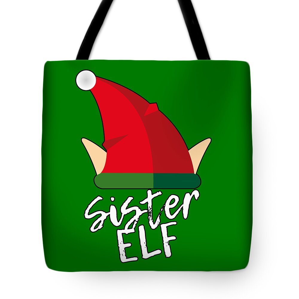 Christmas 2023 Tote Bag featuring the digital art Sister Elf Christmas Costume by Flippin Sweet Gear
