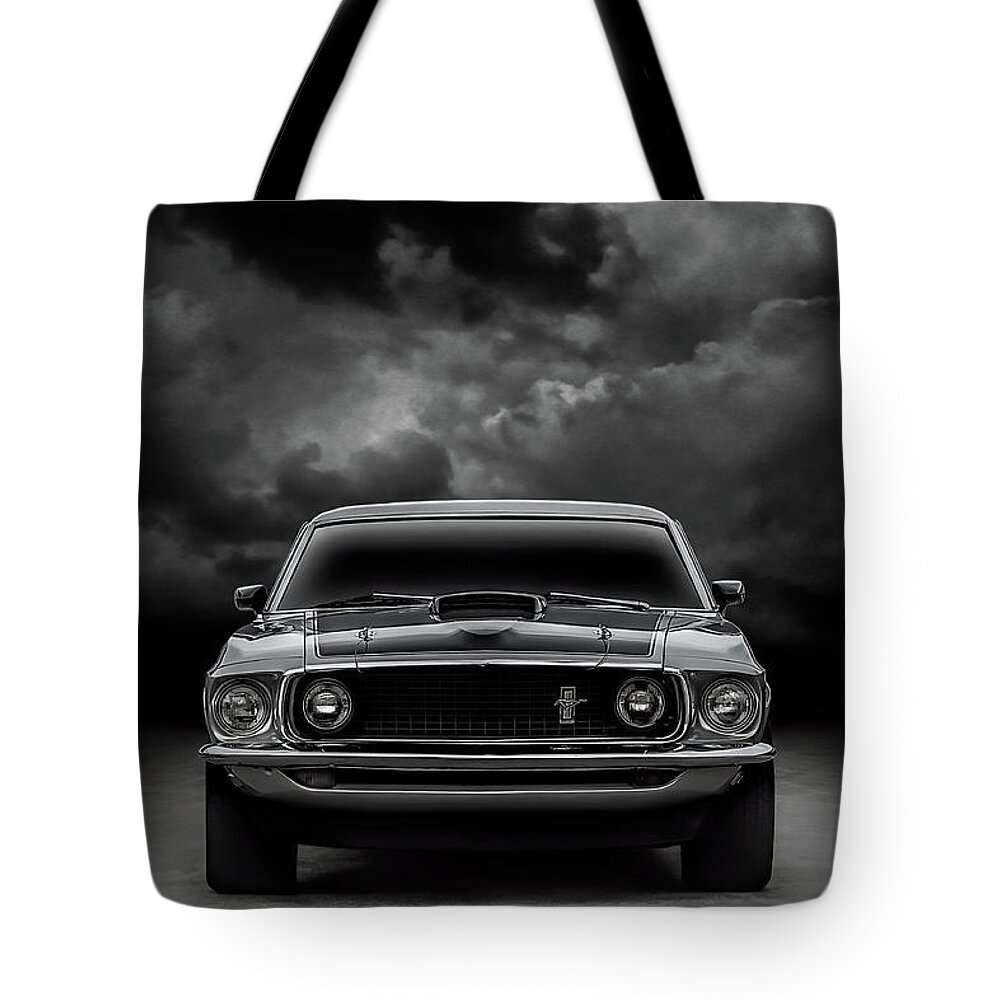 Mustang Tote Bag featuring the digital art Sixty-Nine Boss by Douglas Pittman