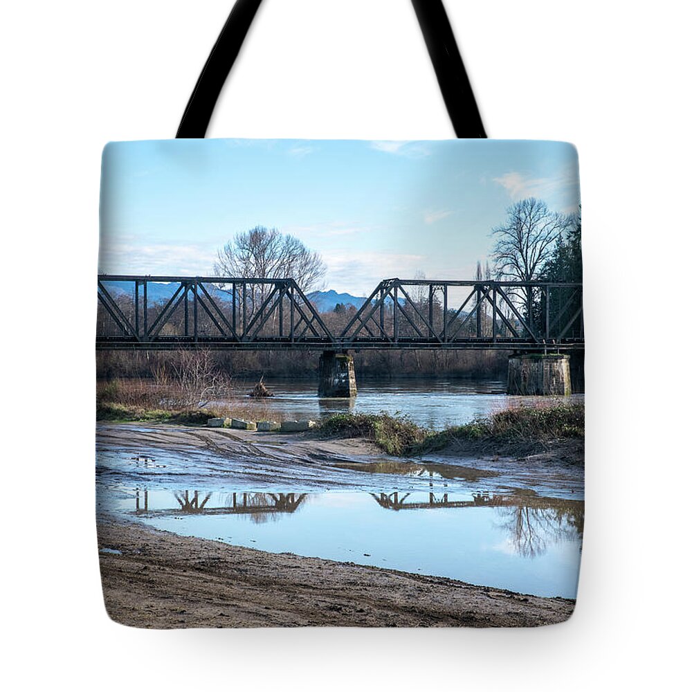 Skagit River Over The Banks Tote Bag featuring the photograph Skagit River Flooding the Banks by Tom Cochran