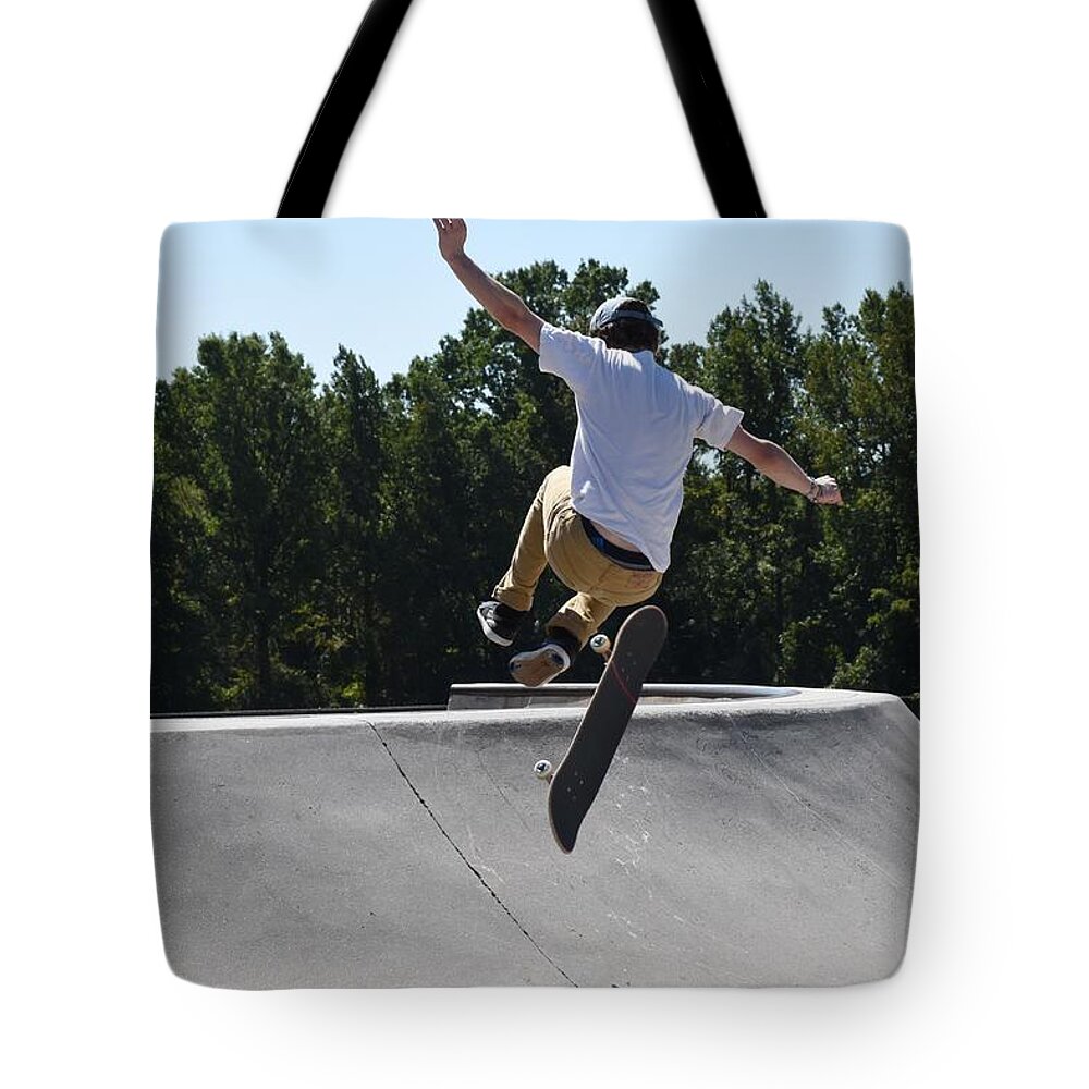Skateboard Tote Bag featuring the photograph Skateboarding 69 by Joyce StJames